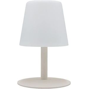 Draadloze tafellamp met voet van staal, crèmekleurig, warmwit/wit, dimbaar, STANDY MINI Cream H25 cm