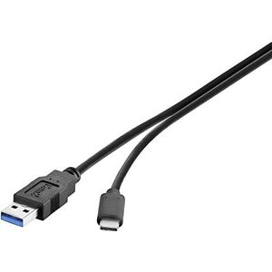 Renkforce USB 3.2 Gen1 kabel (USB 3.0 / USB 3.1 Gen1) USB-A-stekker USB-C ™ stekker 1 m zwart goud