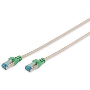 Digitus - Patch kabel F/UTP Cross-Over, Cat.5e, 3,0 m, grijs 4 x 2 AWG 24, Twisted Pair, 100 Ohm, 2 x RJ45-stekker, afgeschermd, kap met knikbescherming en FI-halsband