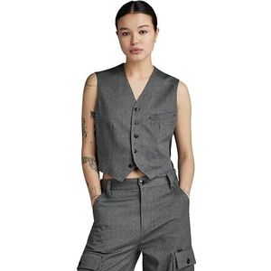 G-STAR RAW Mouwloos corduroy vest casual blazer dames, Veelkleurig (Dk Black/Dim Grey Herringbone D24208-d506-g267)