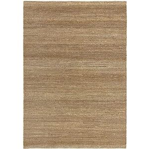 HAMID - Jute tapijt, 100% natuurlijke jutevezel, zacht en zeer duurzaam, handgemaakt, woonkamer, eetkamer, slaapkamer, woonkamertapijt, natuurlijk (230 x 160 cm)