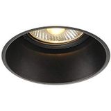 SLV HORN-T Led-inbouwspot, zwart, rond, dimbare plafondlamp voor binnenverlichting, led-spot, schijnwerper, plafondlamp, inbouwlamp, 1 x GU10 QPAR111