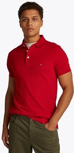 Tommy Hilfiger Poloshirt voor heren 1985 Slim Polo Mw0mw17771, Rood (Medium Red)