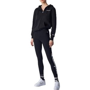 Champion Legacy American Classics W Cotton Lycra Cropped Leggings voor dames, zwart.