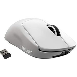 Logitech G PRO X SUPERLIGHT Wireless Gaming Mouse, HERO 25K Sensor, Ultra Lightweight 63g, Programmable Buttons, up to 70H Battery Life, ZERO-ADDITIVE PTFE FEET, East Europe Version - White
