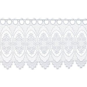 Plauener Spitze by Modespitze, Store Bistro Vitrage met stangdoorvoer, wit, hoogte 30 cm, breedte 144 cm