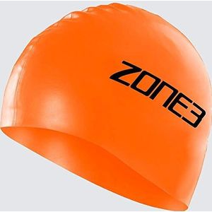 ZONE3 Badmuts siliconen badmuts voor dames en heren, 48 g (oranje)