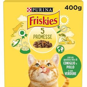 Purina Friskies Droogvoer voor volwassen katten, konijn, kip en groenten, 20 blikjes à 400 g
