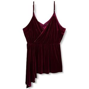 CITY CHIC Plus Size Top Velvet Love Elegant dameshemd, Robijn rood