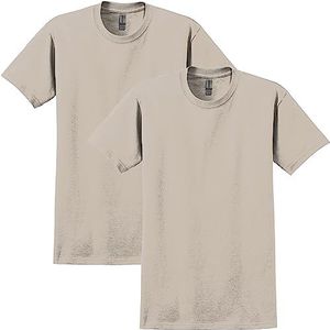 Gildan Ultra Cotton T-shirt voor volwassenen, 2-pack heren, Zand (2 stuks)