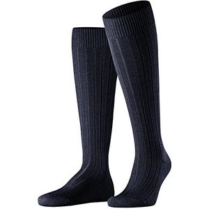 FALKE Heren Teppich in Schuh lange sokken, ademend, klimaatregulerend, geurremmend, dikke wol, geribbeld, warm, krullen, duurzame zool, platte teennaad, 1 paar, Blauw (Dark Navy 6370)
