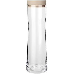 blomus - PLASH - Nomad glazen waterkaraf - 1 liter inhoud - deksel van siliconen en roestvrij staal - eenvoudig te bedienen - Exclusief design - Coul
