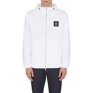 Armani Exchange Uniseks jas van gerecycled nylon, Wit.