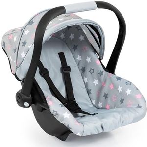 Bayer Design 67907AA Dolls Car Seat EasyGo, zon canopy, bevestigd aan Neo Vario Dolls Pram, grijs, sterren