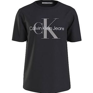 Calvin Klein Jeans Seasonal Monologo Tee J30j320806 T-shirts S/S heren, Zwart (Ck Black/Bruin)