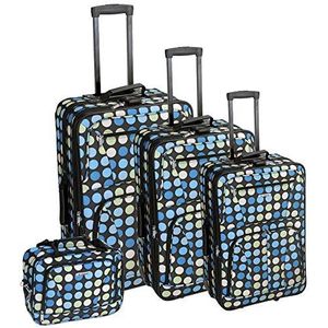 Rockland Verticale kofferset met stippen, meerkleurig/blauw gestippeld, One Size, Polka Softside Koffer Set