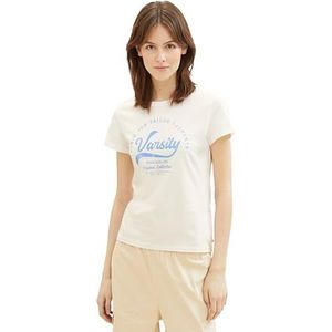 TOM TAILOR Denim T-shirt pour femme, 10348 - Gardenia White, L