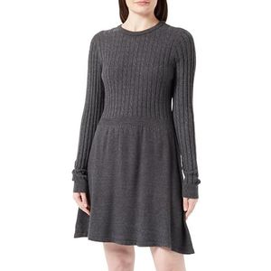 ONLY Onlfia Ls Robe torsadée en tricot pour femme, Mélange de gris foncé., XL