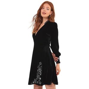 Joe Browns Shop Star Mini-jurk met fluwelen portemonnee voor speciale gelegenheden Vrouw, zwart.