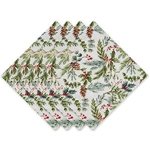 DII Heritage Holiday Sprigs Collection Kerstservetten, katoen, 50,8 x 50,8 cm