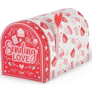 Legami Love Mailbox geschenkdoos, brievenbus van FSC-gecertificeerd papier, Love Letters thema, extra groot, 12,1 x 13,3 x 22,2 cm