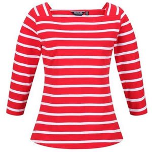 Regatta Polexia uniseks T-shirt, Rode en witte strepen, 40