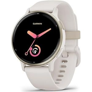 Garmin Vívoactive 5 GPS-smartwatch voor sport en gezondheid, crèmegoud met ivoorkleurige armband
