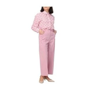 Pinko Protesilao Linnen stretch broek voor dames, N98_Orchidee Smoke, 42