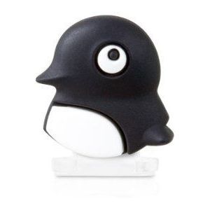 Bone Pinguin knop voor iPhone/iPad, zwart