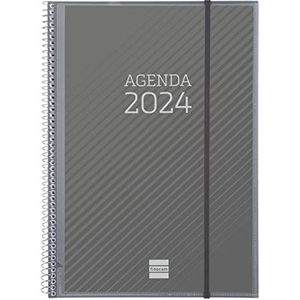 Finocam - Agenda 2024 Spirale Personnalisable Basics Semaine Vue Verticale Janvier 2024 - Décembre 2024 (12 mois) Catalan