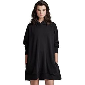 G-STAR RAW Fabric Mix Loose sweatshirt met capuchon, lange mouwen, casual jurk, dames, zwart (Dk Black D282-6484), M, zwart (Dk Black D282-6484)