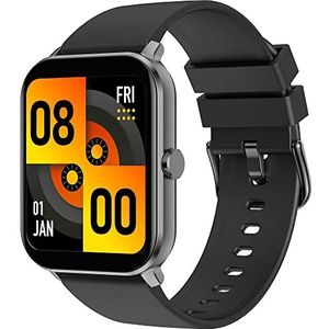 SMARTY2.0 - Smartwatch SW034A – kleur zwart – spraakassistent, bluetooth-oproepen, sportmodus, waterdicht IP68 – siliconen armband – afmetingen 44,17 x 37,28 x 10,75 mm, zwart, standaard,, zwart.,