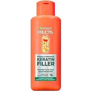 Garnier Fructis, behandeling met spoelen, voor alle beschadigd haar, diepe reparatie, voor sterker haar, met marula-olie en keratine, keratine vuller, reparatie en versterking, 200