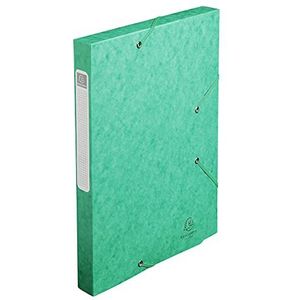 Exacompta - Ref. 18503H - 1 opbergbox met CARTOBOX elastieken - plat geleverd - rug 2,5 cm - glanzend karton 5/10e - 400g/m² - afmetingen 25x33cm - formaat A4 - kleur groen