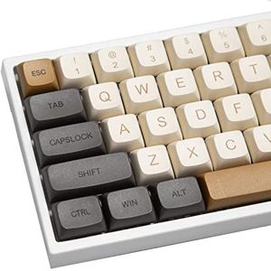Guffercty kred XDA Profile 125 stuks retro PBT keycaps voor mechanisch toetsenbord Cherry MX Switch (XDA/Ember)
