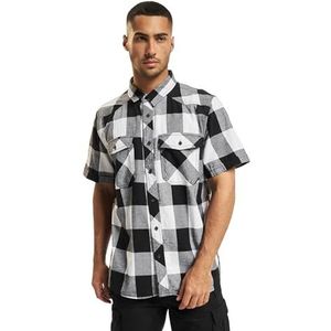 Brandit Check T-shirt met korte mouwen voor heren, Wit/Zwart