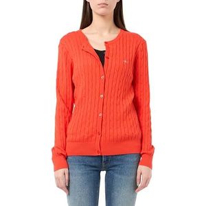 GANT Damesvest van stretchkatoen, Marled Red, L