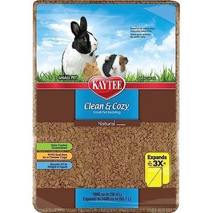 Kaytee Clean & Cozy beddengoed voor kleine huisdieren, knaagdieren, hamsters, 99,9% stofvrij, geurcontrole, natuurlijk, 49 liter