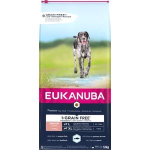 Eukanuba Graanvrij hondenvoer met vis voor grote rassen - droogvoer voor ouderen, 12 kg
