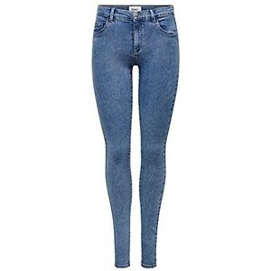 ONLY Onlrain Dames Jeans Life Reg Skinny DNM Noos Denim middenblauw L 32L, Denim Blauw Medium