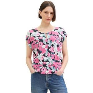 TOM TAILOR 1041532 Dames T-shirt (1 stuk), 35290 - Roze kleurrijk bloemendesign