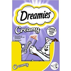 Dreamies Creamy eend snacks voor katten, heerlijke romige smaak, 44 portiezakjes (11 x 4 x 10 g)