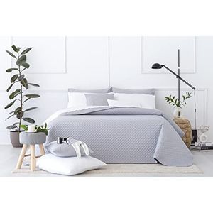 Todocama Sprei Bouti met piqué-patroon, voor lente, zomer, herfst en winter. 100% microvezel, extra zacht. Sprei voor multifunctioneel bed, bed 120/135, 230 x 260 cm, lichtgrijs