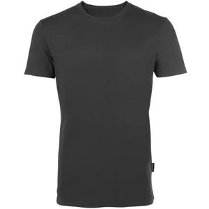 HRM Luxe T-shirt met ronde hals voor heren, hoogwaardig T-shirt, ronde hals, van 100% biologisch katoen, wasbaar basic T-shirt tot 60 °C, hoogwaardige en duurzame mannenkleding, donkergrijs, XXL, Donkergrijs