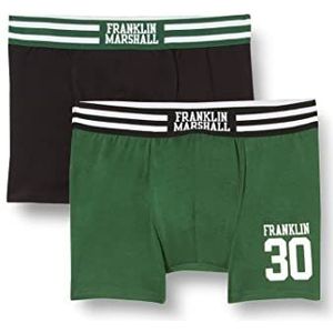 Franklin & Marshall Boxershorts voor heren, donkergroen/zwart/wit