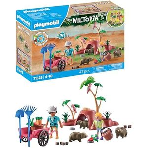 Playmobil 71625 Wombats-terriërs – Wiltopia – bevat twee figuren, een heuvel met schuilplaats, dieren en accessoires – vanaf 4 jaar