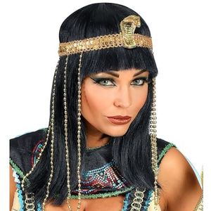 Widmann WDM02089 Egyptische keizerin pruik met hoofdband voor slangenhoofd met kralen voor volwassen vrouwen, meerkleurig