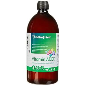 Röhnfried Vitamine ADEC 1000 ml | Vitamineconcentraat | Voedingssupplement voor vitaminevoeding voor kippen, duiven en gevogelte