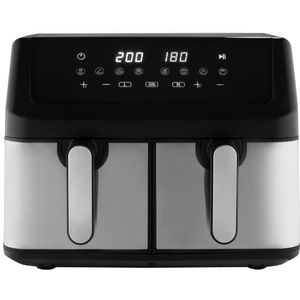 ProfiCook® PC FR 1296 H heteluchtfriteuse, 2 kamers, 9 l, heteluchtfriteuse met gebruiksklaar systeem, tegelijkertijd vetvrij, heteluchtfriteuse, antiaanbaklaag