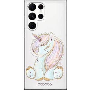 ERT GROUP Samsung S22 Ultra hoes origineel en officieel gelicentieerd Babaco Unicorn 002 Unicorn motief past perfect bij de vorm van de mobiele telefoon, gedeeltelijk transparant